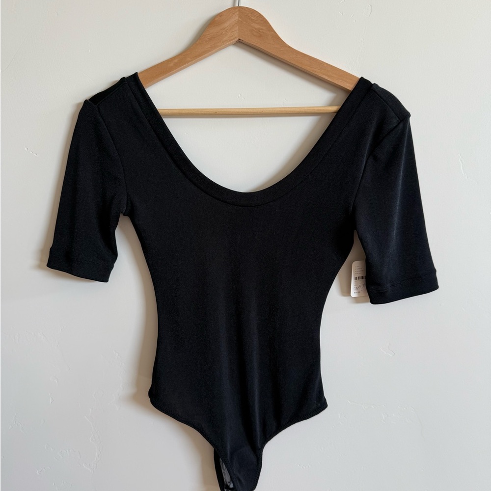 Free People Black Fitted Backless Bodysuit